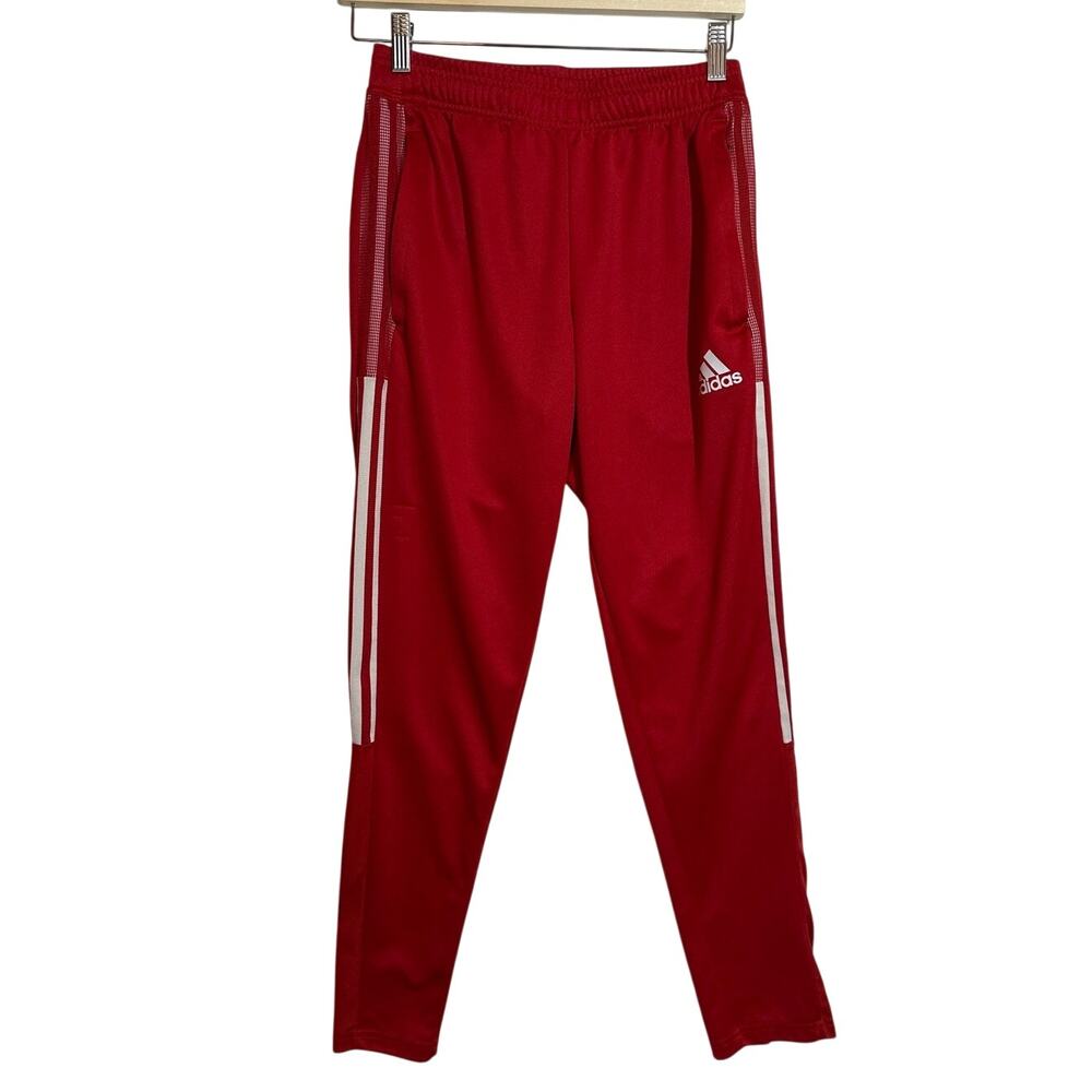 Adidas Men's Tiro 21 Soccer Track Pants Sweats Sz S Red White 3-Stripe Joggers